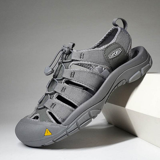 Men's Thick Bottom Toe Cap Beach Upstream Plus Size Outdoor Casual Shoes - www.Shopthatapp.com