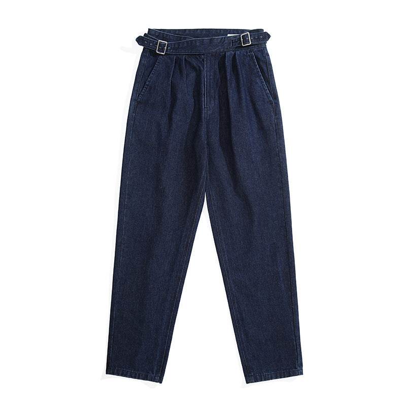 Blue Denim Straight High Waist Jeans pant For Men - www.Shopthatapp.com