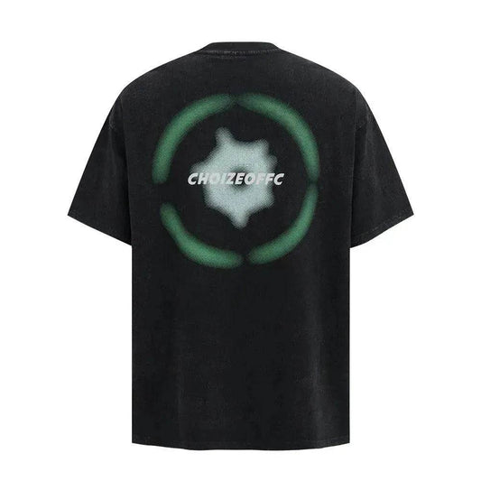 Abstract Pattern Printing Wash Short Sleeve - www.Shopthatapp.com