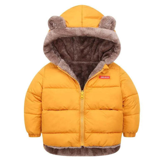 Children Boy's Cotton-padded Fleece Lined Puffer Winter Jacket for Kids - www.Shopthatapp.com