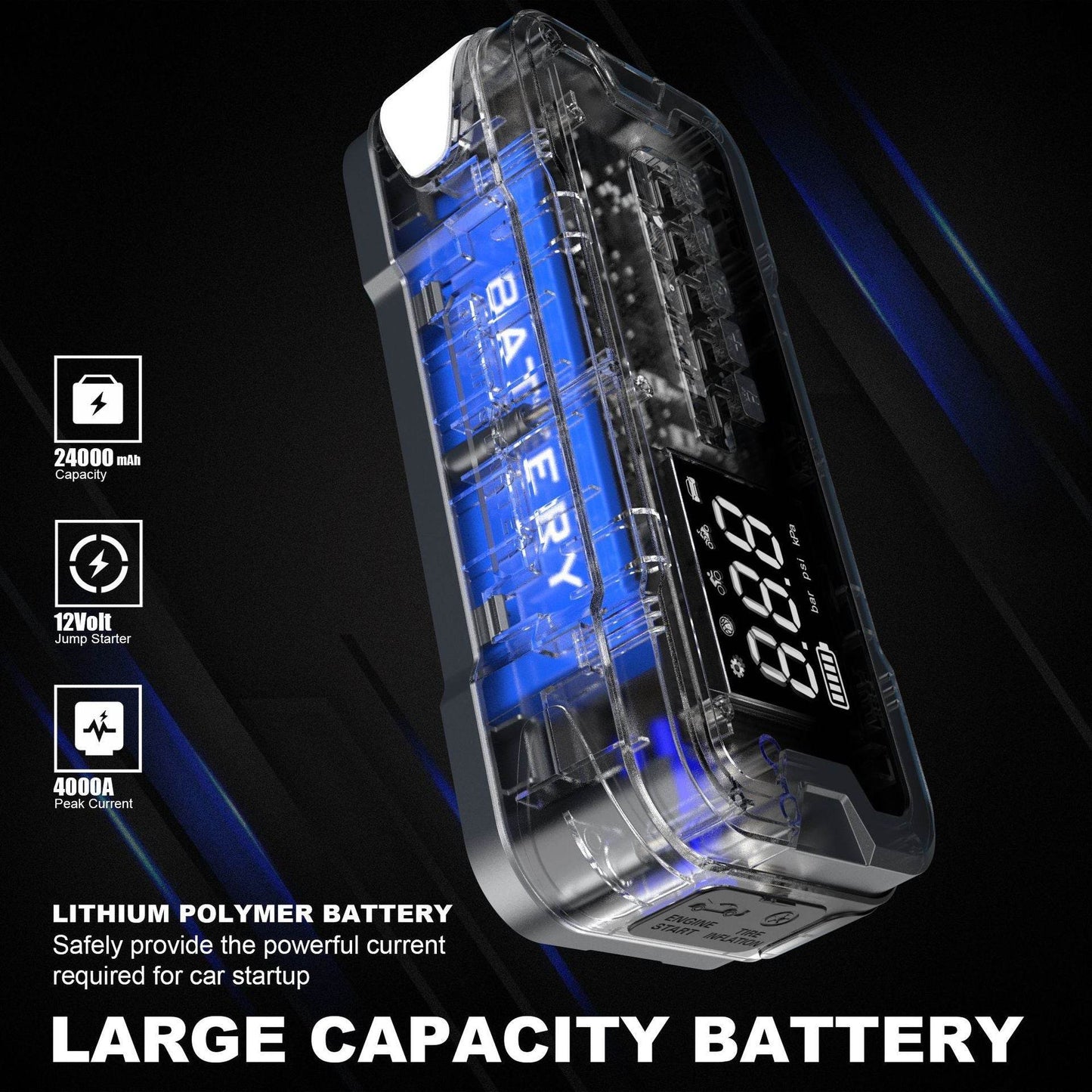 Automobile Emergency Start Power Source Car Built-in Inflatable - www.Shopthatapp.com