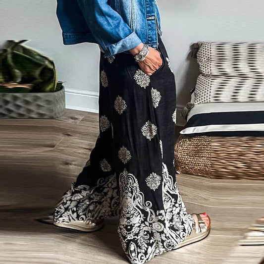 Casual Drawstring Spring Summer Wide Leg Linen Boho Pant women - www.Shopthatapp.com