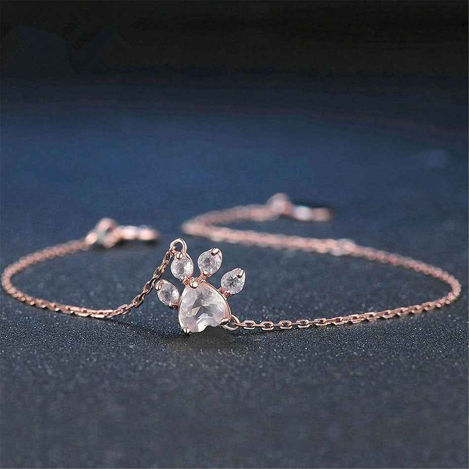 PetWithMe Adjustable Paw Bracelet in Rose Gold