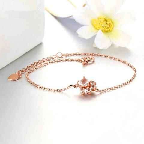 PetWithMe Adjustable Paw Bracelet in Rose Gold