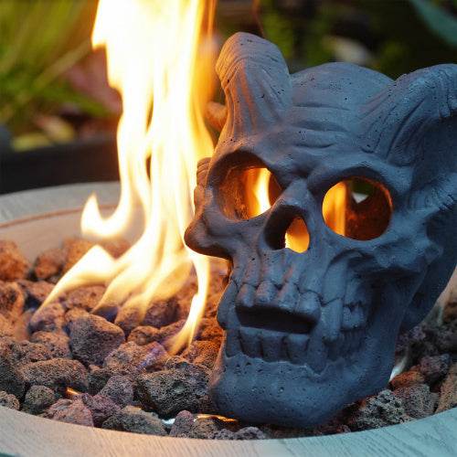 Refractory Materials Fireproof Imitated Human Fire Pit Skulls Gas Log For NG, LP Wood Fireplace, Firepit, Campfire, Halloween Decor, BBQ - www.Shopthatapp.com