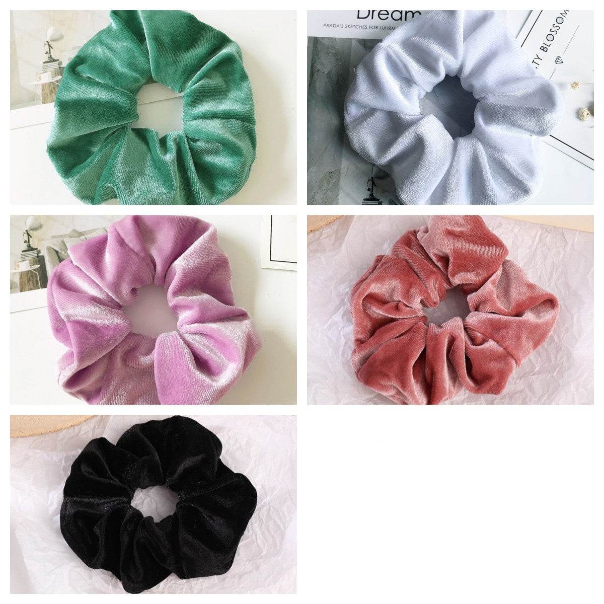 Fashion Velvet Scrunchies for Hair Ponytail Holder - www.Shopthatapp.com