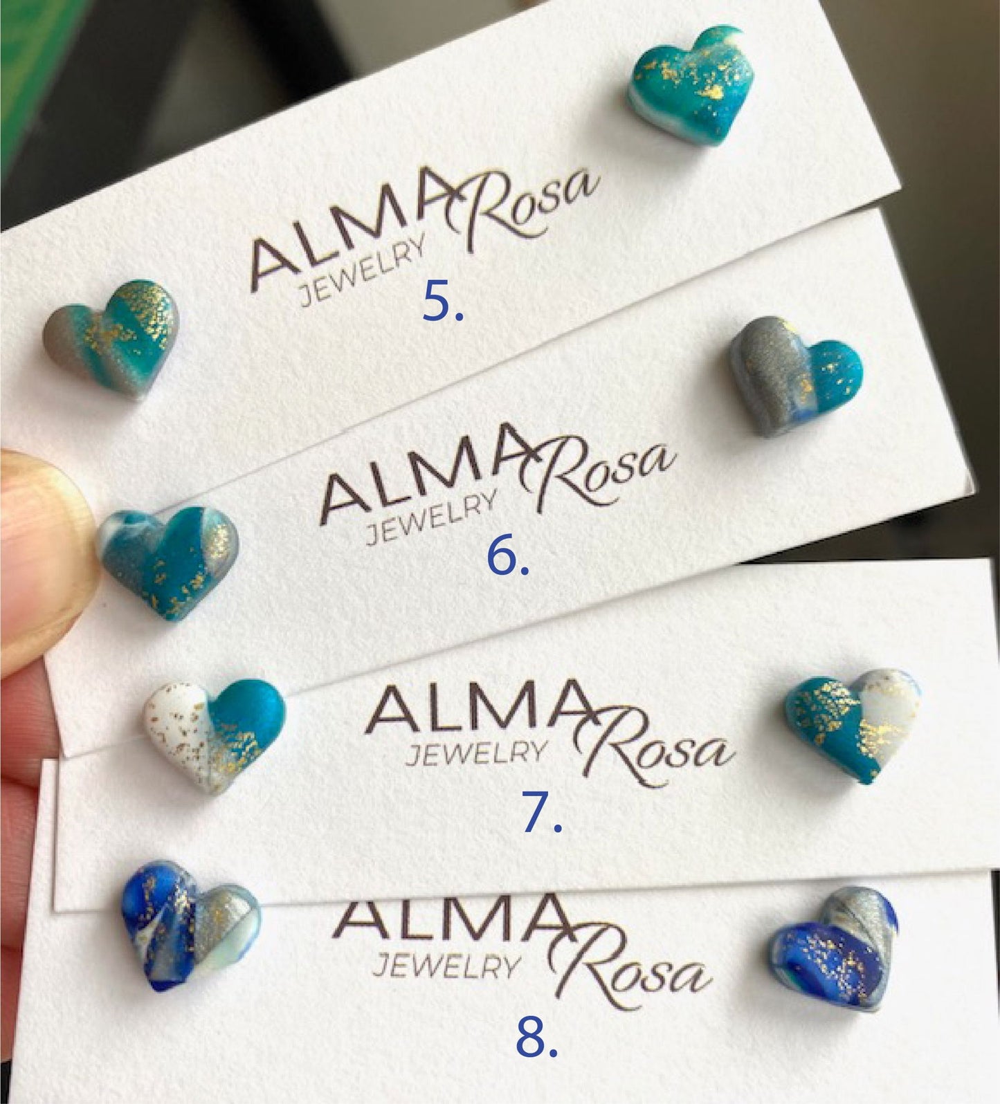 Alma Rosa Heart Stud Earrings Gold Leaf Design - Www.Shopthatapp.com
