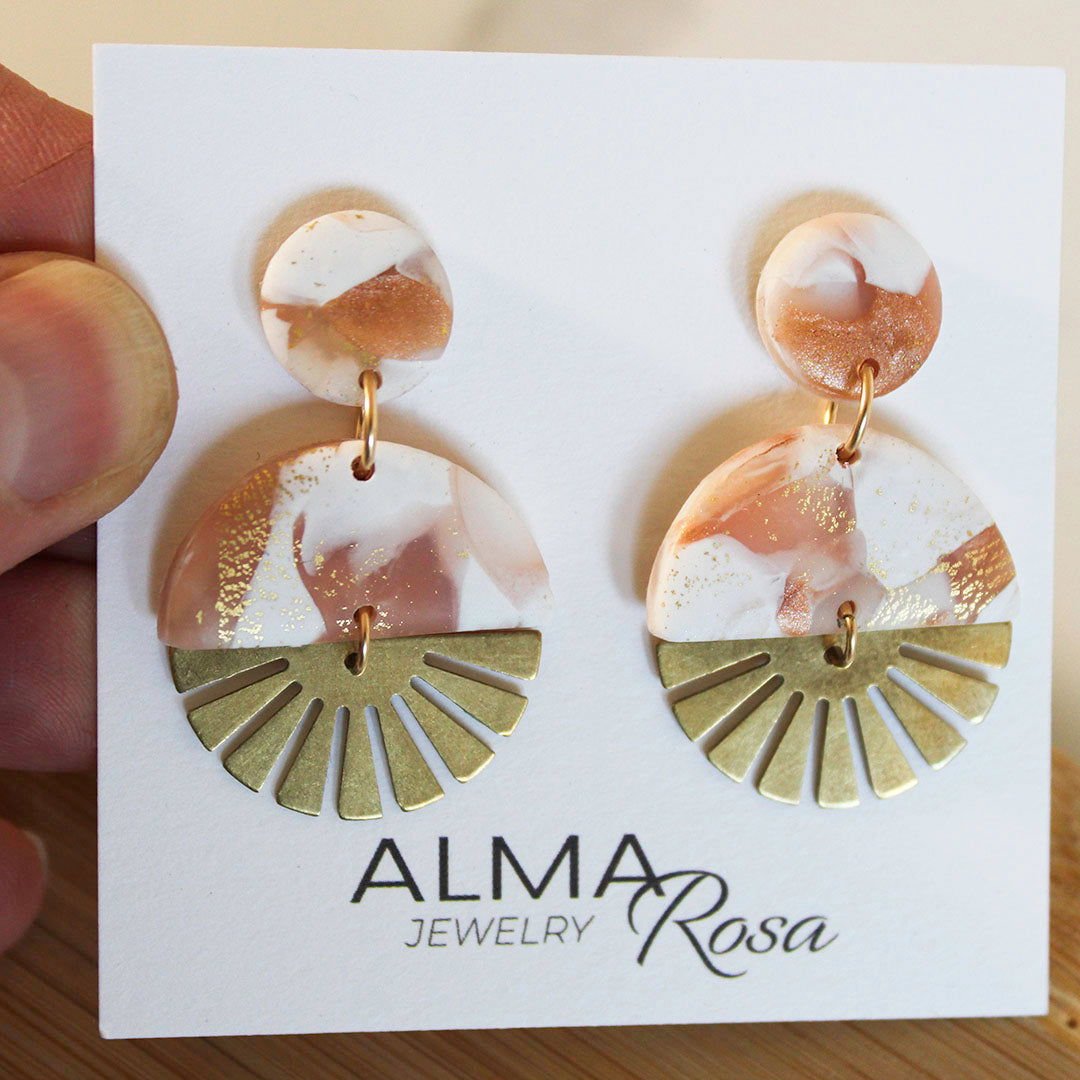 Alma Rosa Jewelry Brass Sun Ray Earrings - Stylish and Unique - www.Shopthatapp.com