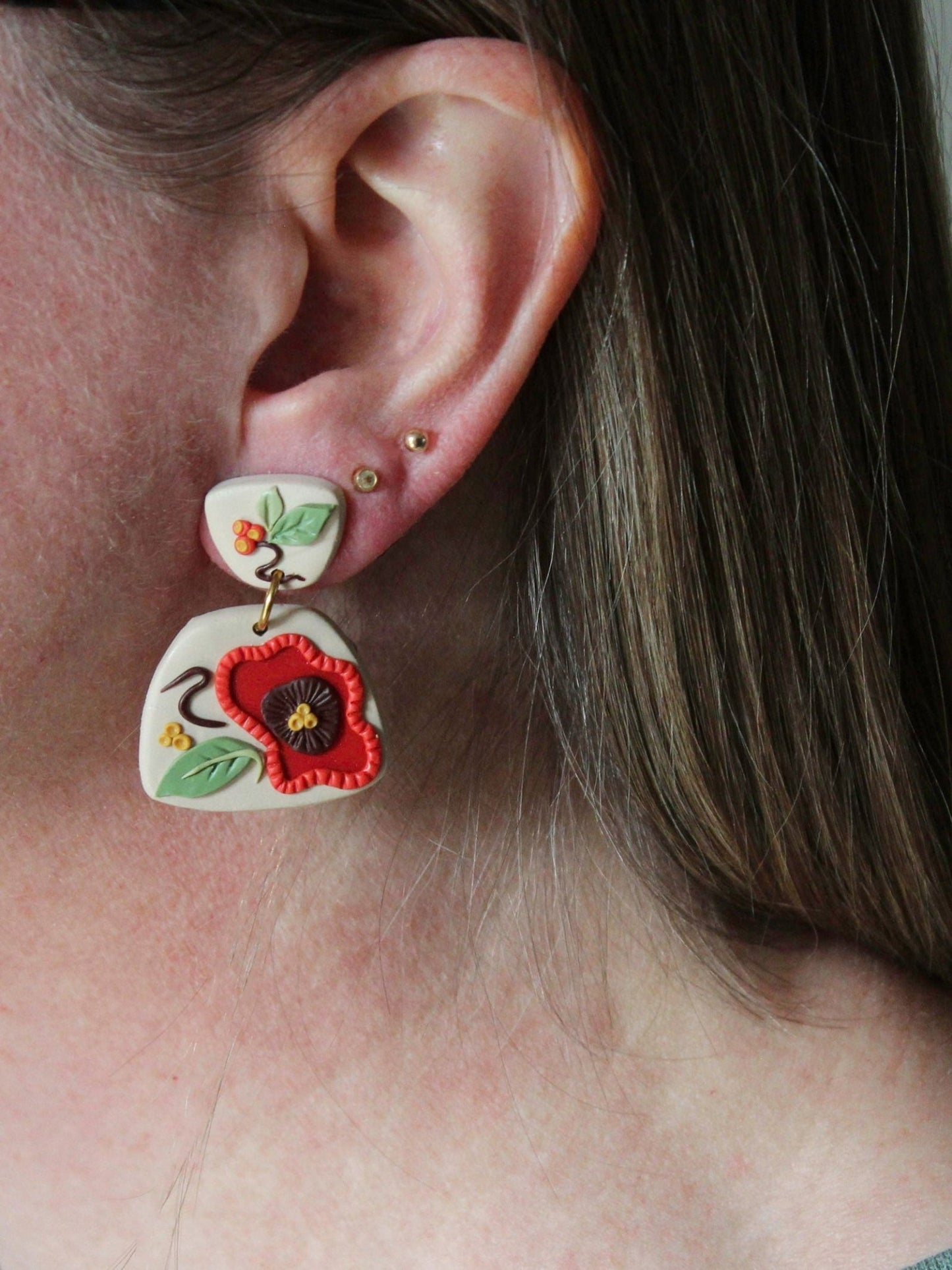 Alma Rosa Jewelry Polymer Clay Flower Earrings - www.Shopthatapp.com