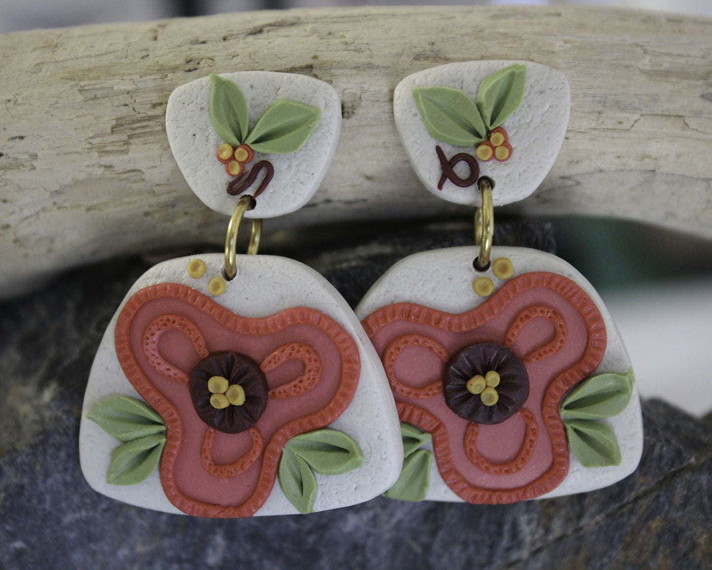 Alma Rosa Jewelry Polymer Clay Flower Earrings - www.Shopthatapp.com