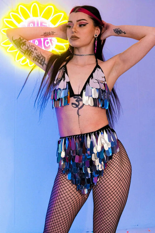 Angel Dust Bikini Top Silver - www.Shopthatapp.com