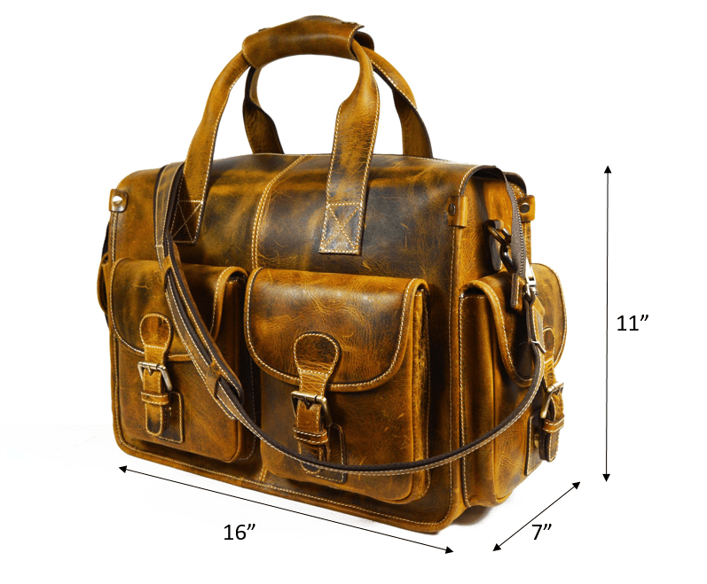 Antioch Leather Portfolio Bag - Caramel Brown - www.Shopthatapp.com