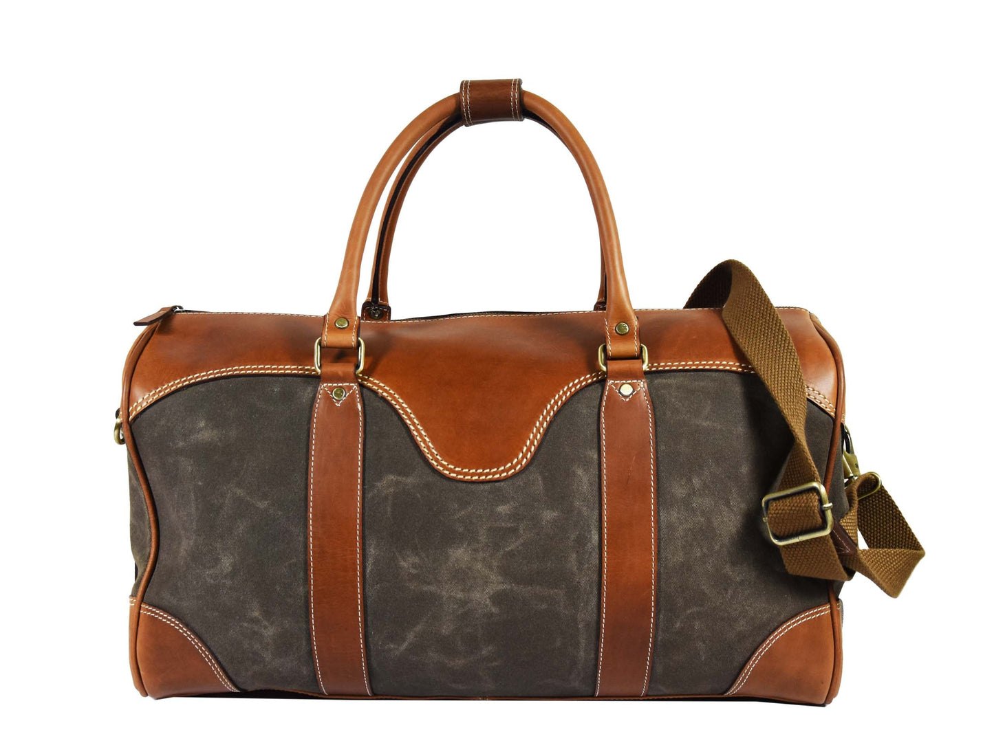 Asbestos Leather Canvas Duffel Bag - Steel Gray - www.Shopthatapp.com