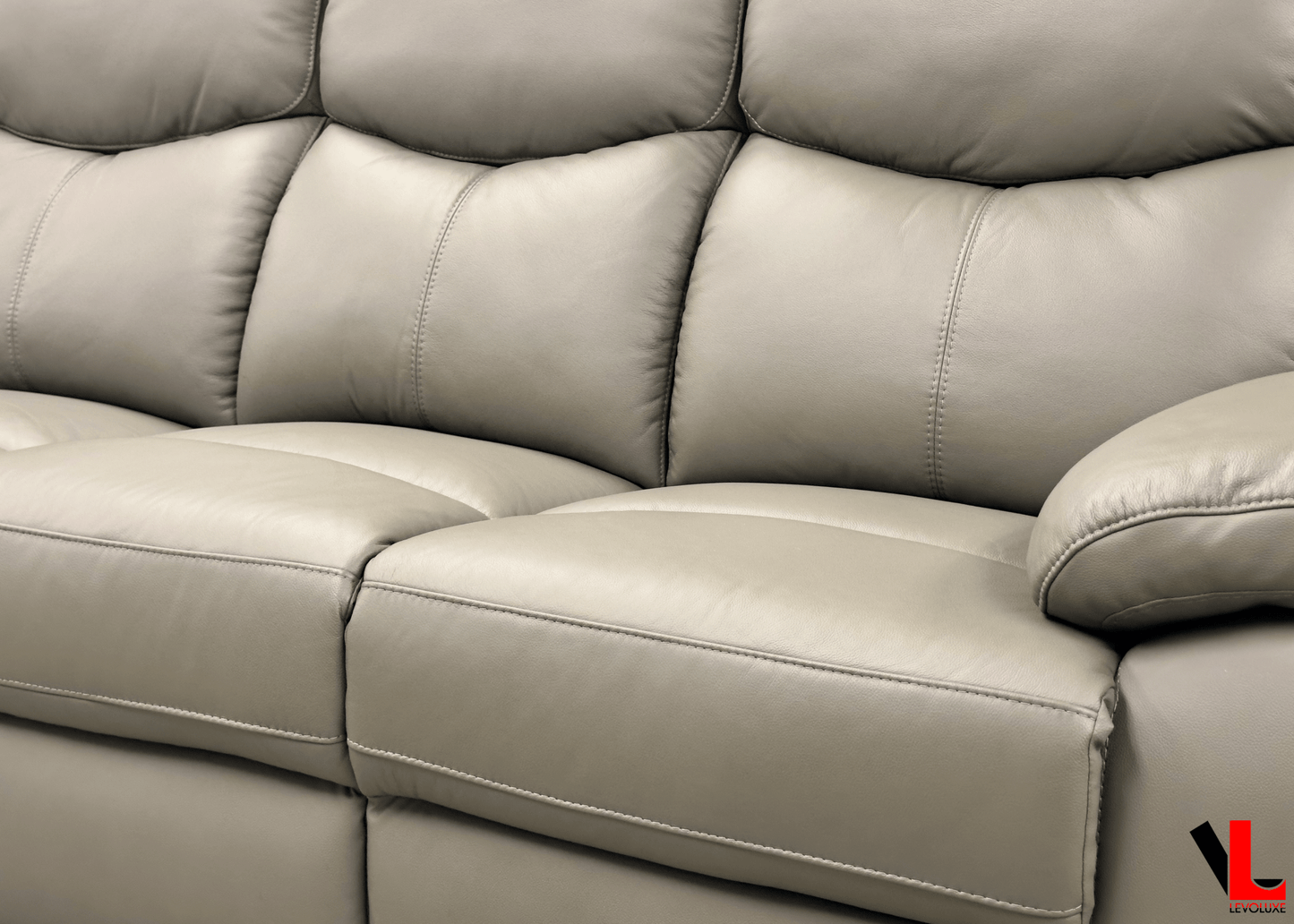Aveon 3 Piece Pillow Top Arm Reclining Sofa, Loveseat and Chair Set in Leather Match - Available in 2 Colours - www.Shopthatapp.com