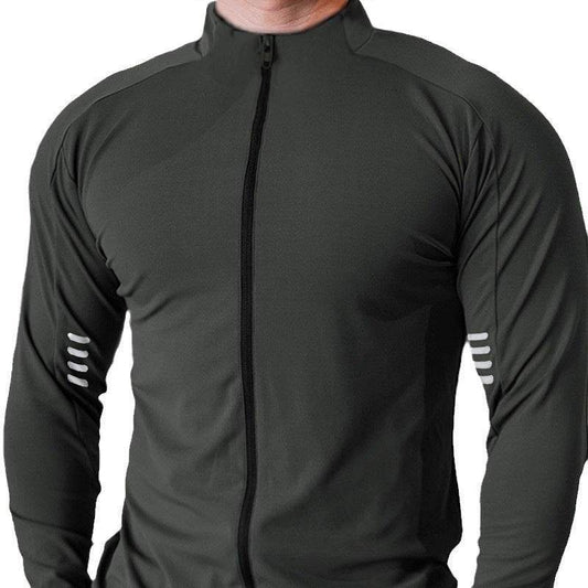 Muscle Fit Long Sleeve Zip Up Quick Drying Sport Workout Gym T-shirt for Men - www.Shopthatapp.com