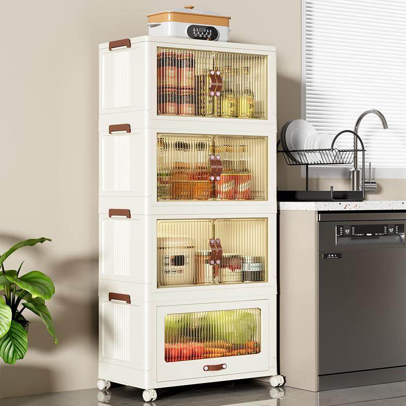 Baby Safety Transparent Opening Lid Indoor Home Decoration Storage Cabinet With Wheels - www.Shopthatapp.com