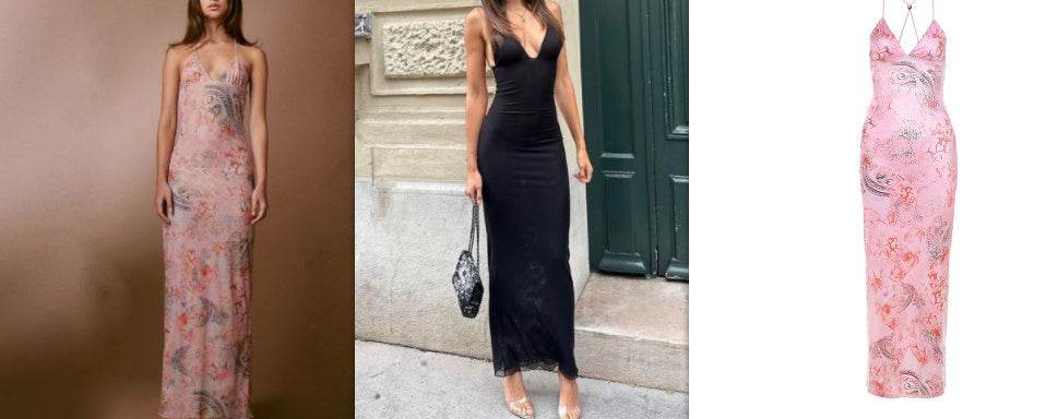 Halter neck Spaghetti Backless Butterfly Design Spring Summer long dress - www.Shopthatapp.com