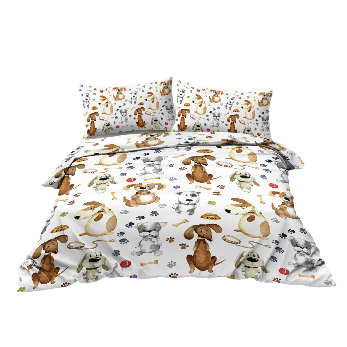 Kids' Duvet Cover Sets Animals Pastel Duvet Covers Cartoon Dogs Paws Pattern Bed Sets 3 Pieces 1 Duvet Cover And 2 Pillow Cases Cute Puppy Dogs Bedding For Kids - www.Shopthatapp.com