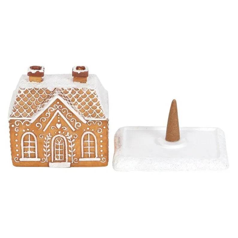 Christmas Snow Top Resin Ginger Cake Cottage Incense Burner - www.Shopthatapp.com