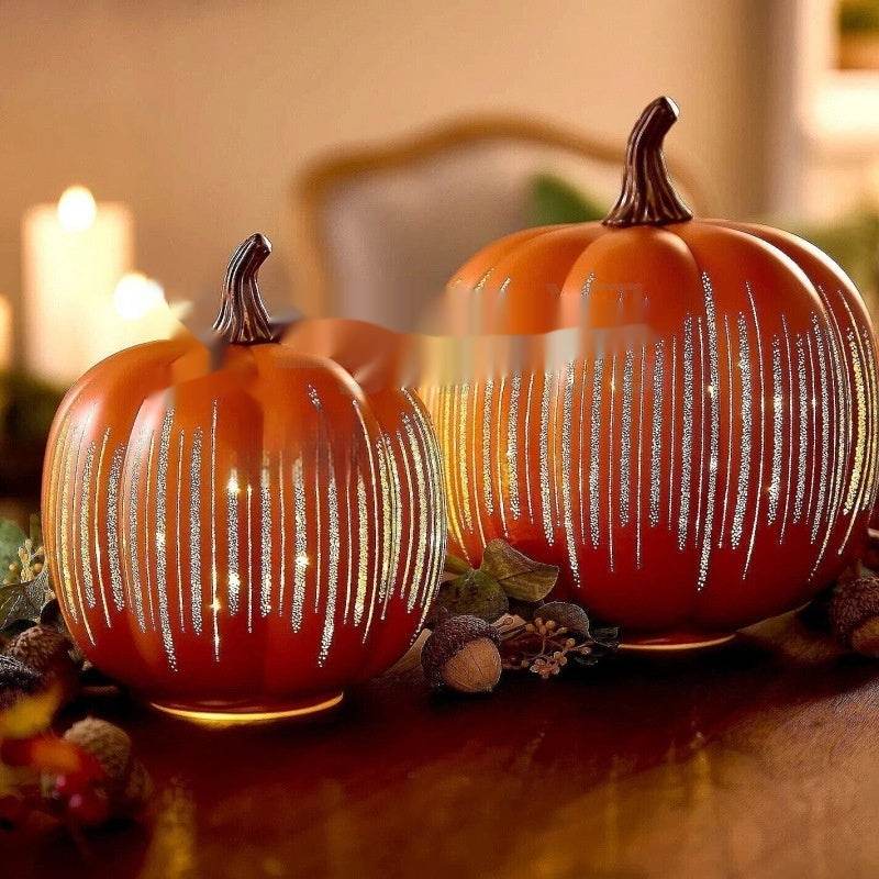 Starry Night Glass Halloween Pumpkin Decoration - www.Shopthatapp.com