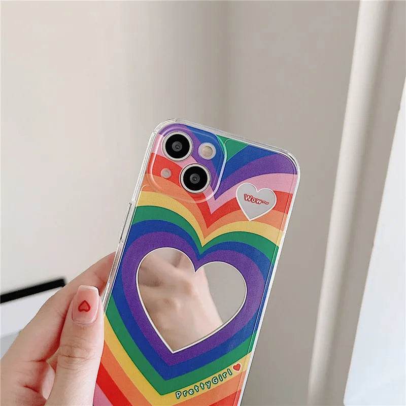 Rainbow Love Mirror Silicone Phone Case - www.Shopthatapp.com
