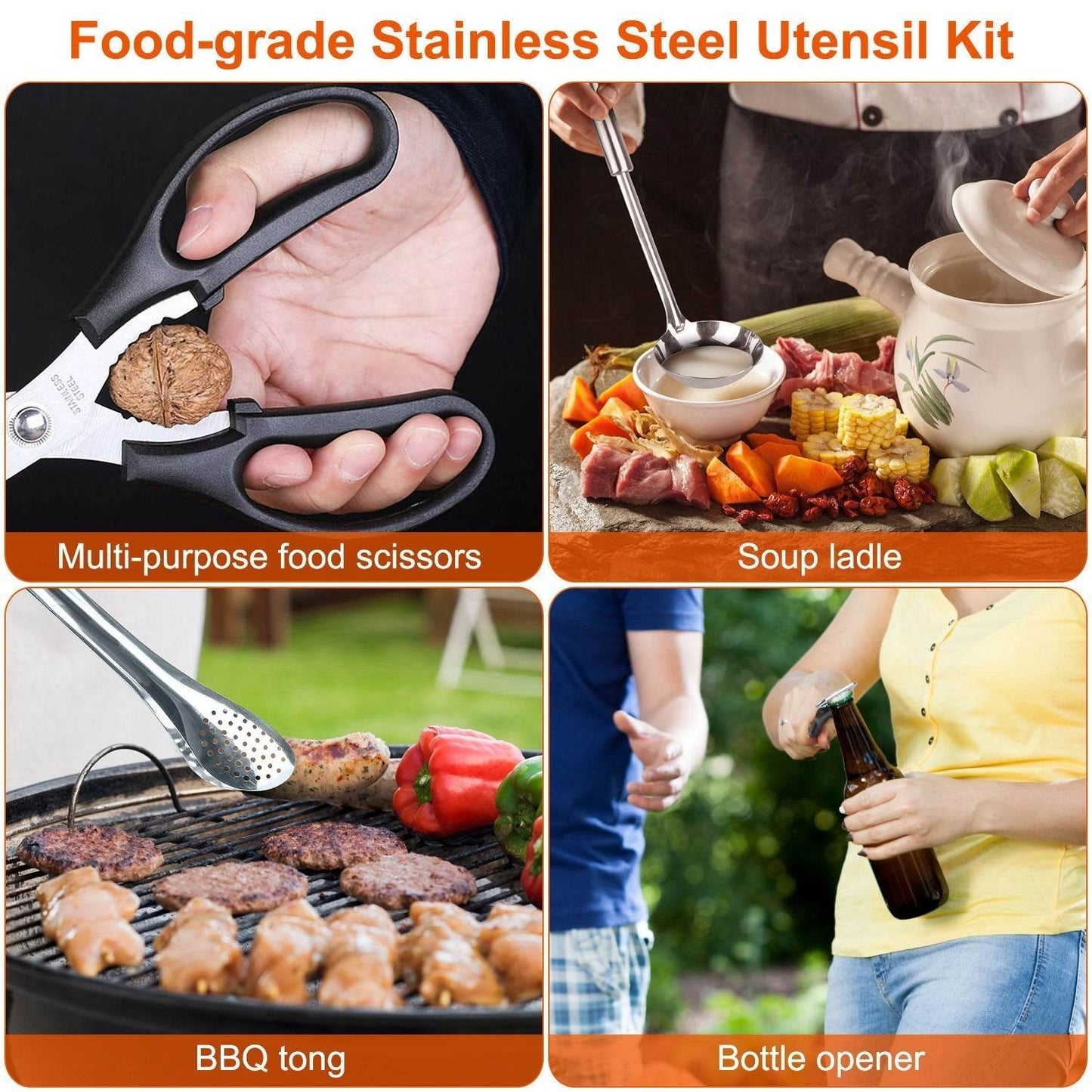 19Pcs Camping Cooking Utensil Kit Portable Picnic Cookware Outdoor Kitchen Equipment Gear Campfire Barbecue Appliances With Storage Bag - www.Shopthatapp.com