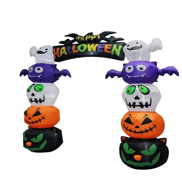 8.2 FT Cute Halloween Inflatables Pumpkin Archway Outdoor Decoration, Giant Blow Up Yard Arch Decorations With Built-in LED Lights For Holiday Party Front Yard Lawn Garden Decor - www.Shopthatapp.com