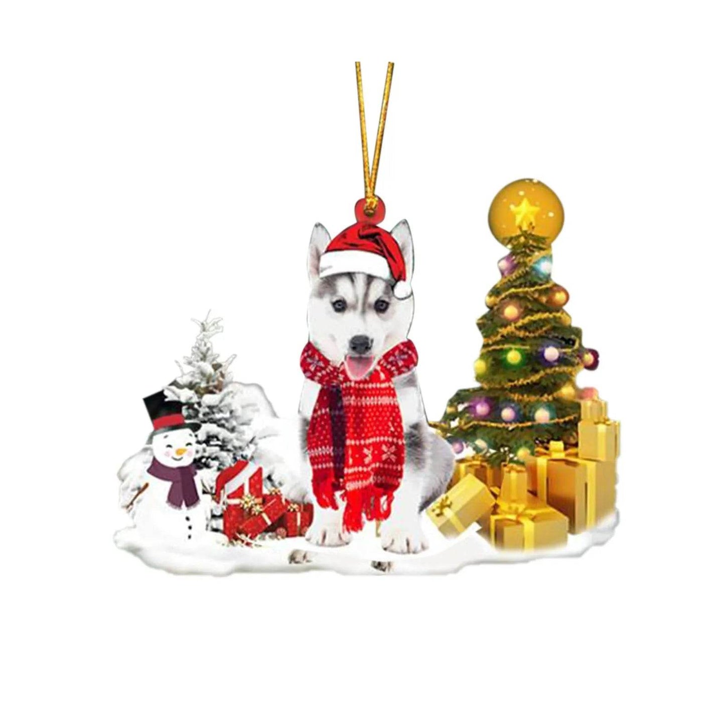 Christmas Family Puppies Decorate Trees With Lights - www.Shopthatapp.com