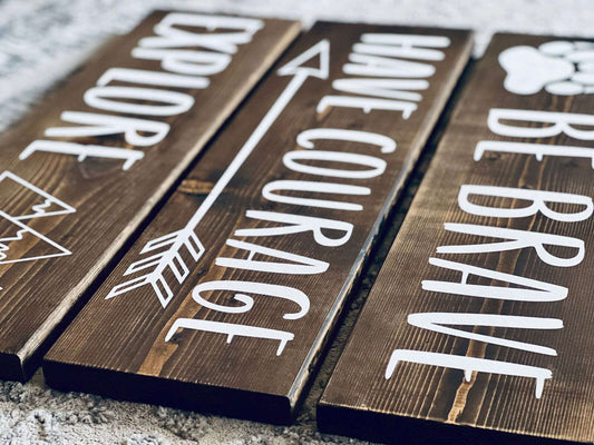 RusticGirls.Trilogy Be Brave Decor Sign for Home - www.Shopthatapp.com