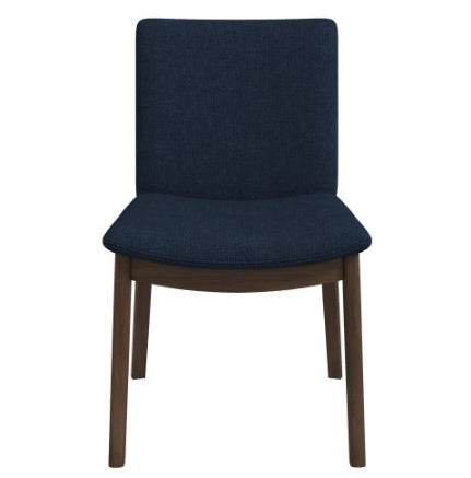 Laura Blue Linen Solid Wood Dining Chair Set Of 2 Mid-Century Modern Style - www.Shopthatapp.com