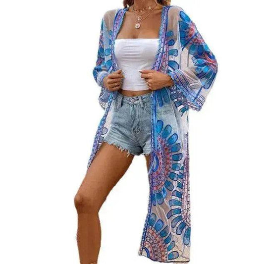 Beach Cover-up Pattern Sun Protection Cardigan Female - www.Shopthatapp.com
