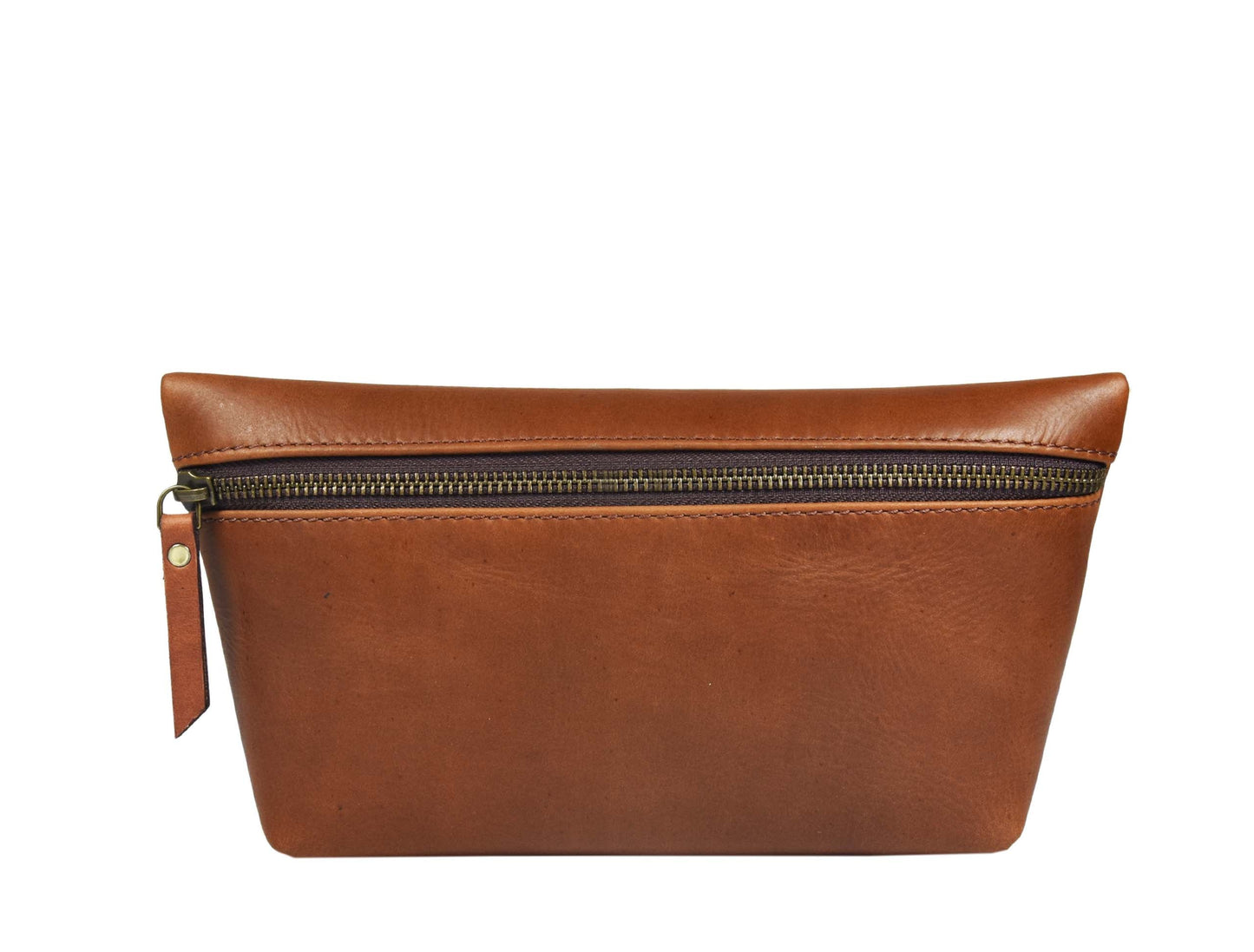 Belleza Leather Makeup Bag - Saddle - www.Shopthatapp.com