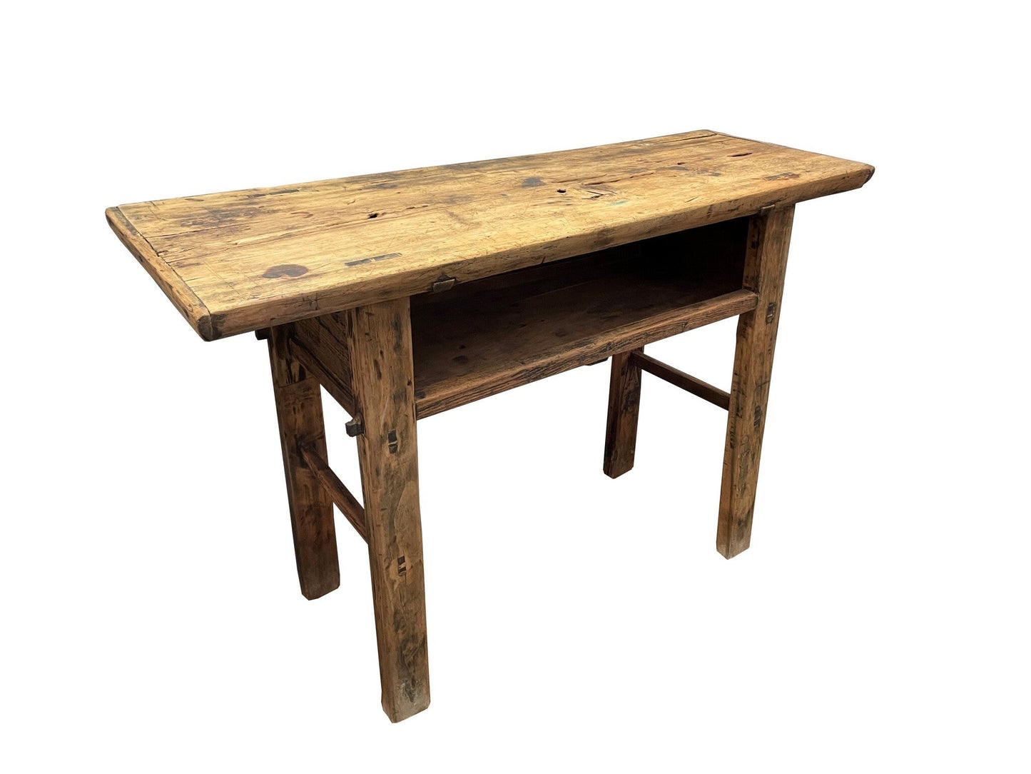 Console vintage étroite et longue avec rangement