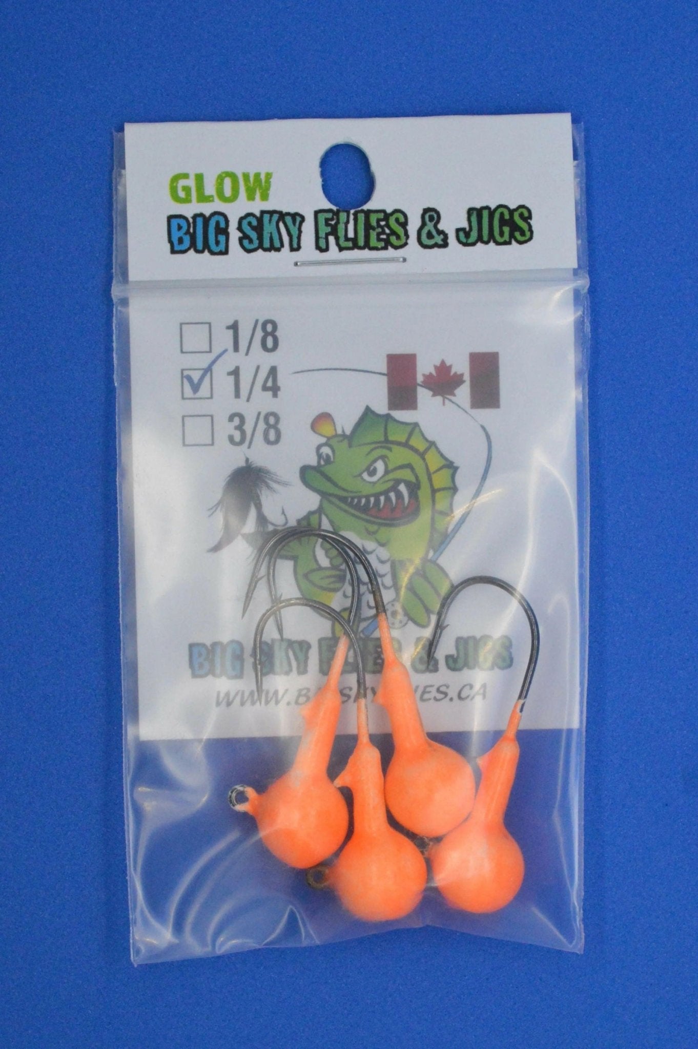 Big Sky 1/4oz Ball Jigs Glow 4/pack - www.Shopthatapp.com