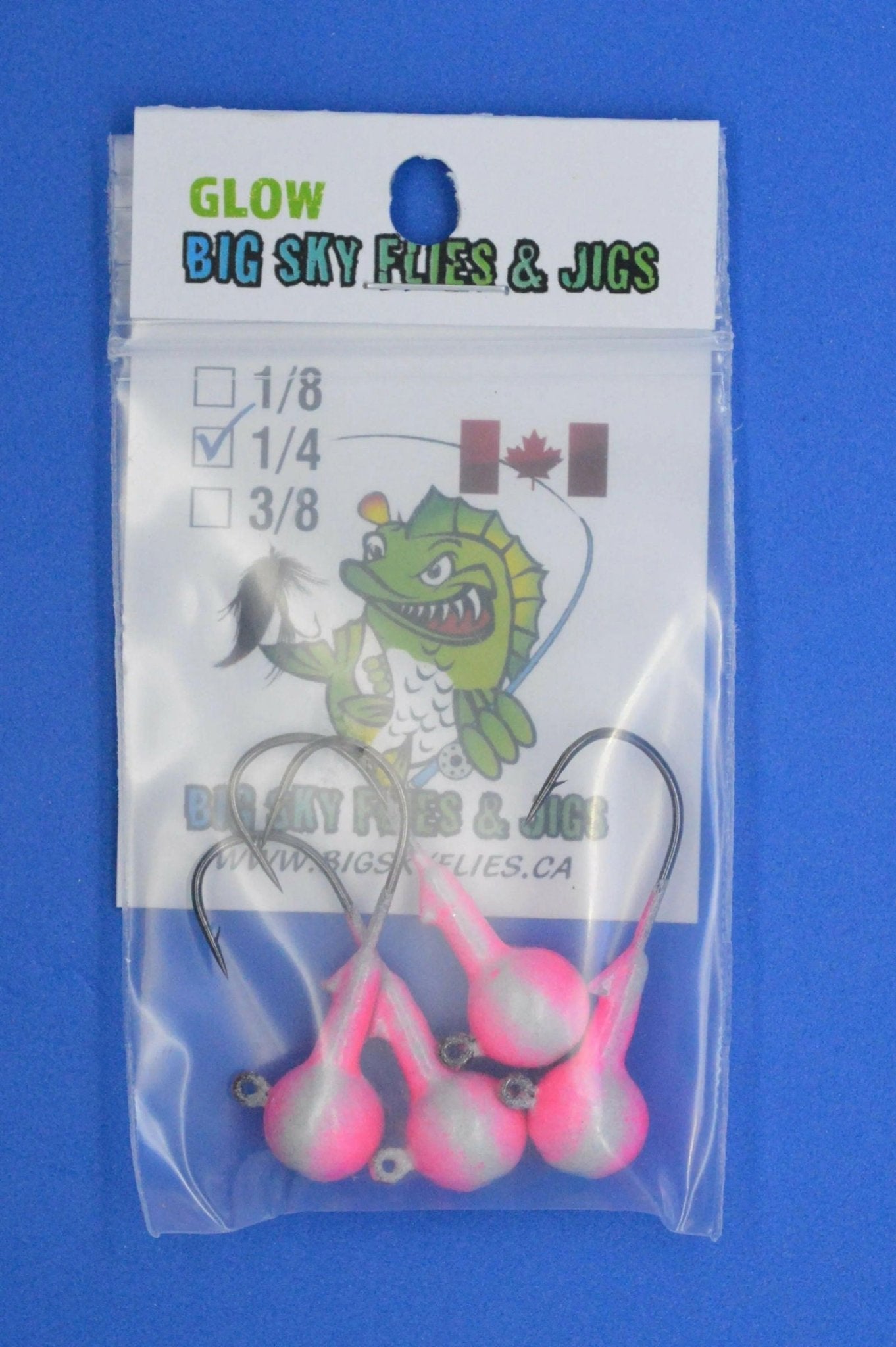 Big Sky 1/4oz Ball Jigs Glow 4/pack - www.Shopthatapp.com