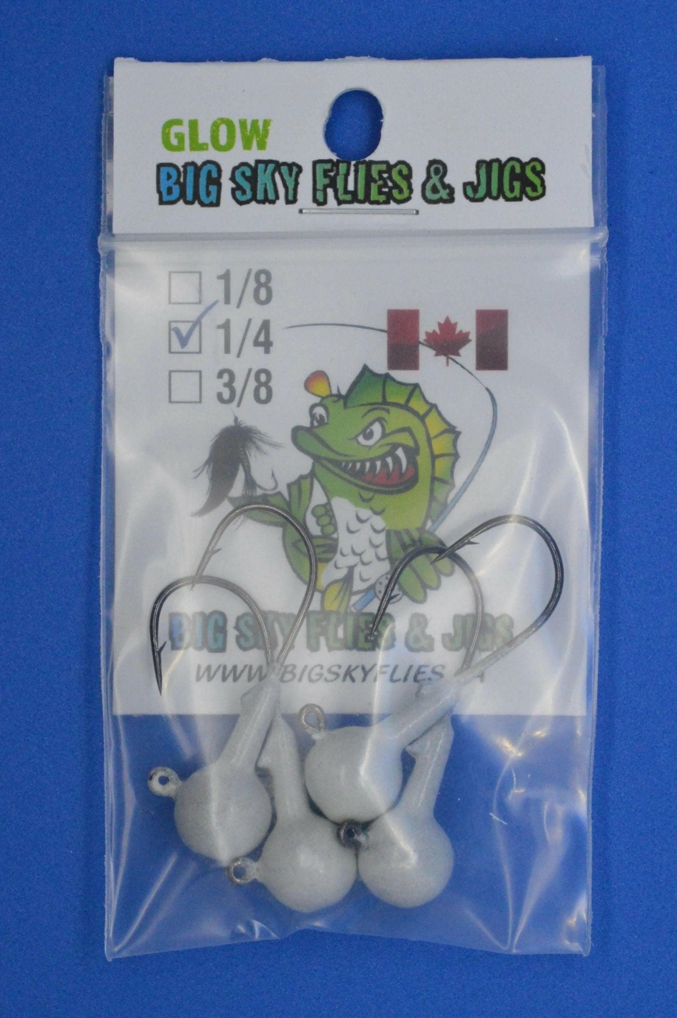Big Sky 1/4oz Ball Jigs Glow 4/pack - www.Shopthatapp.com