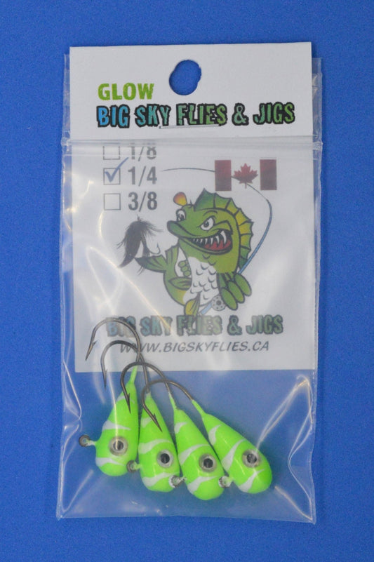 Big Sky Kaleidoscope-1/4oz Glow Jigs 4/pack - www.Shopthatapp.com