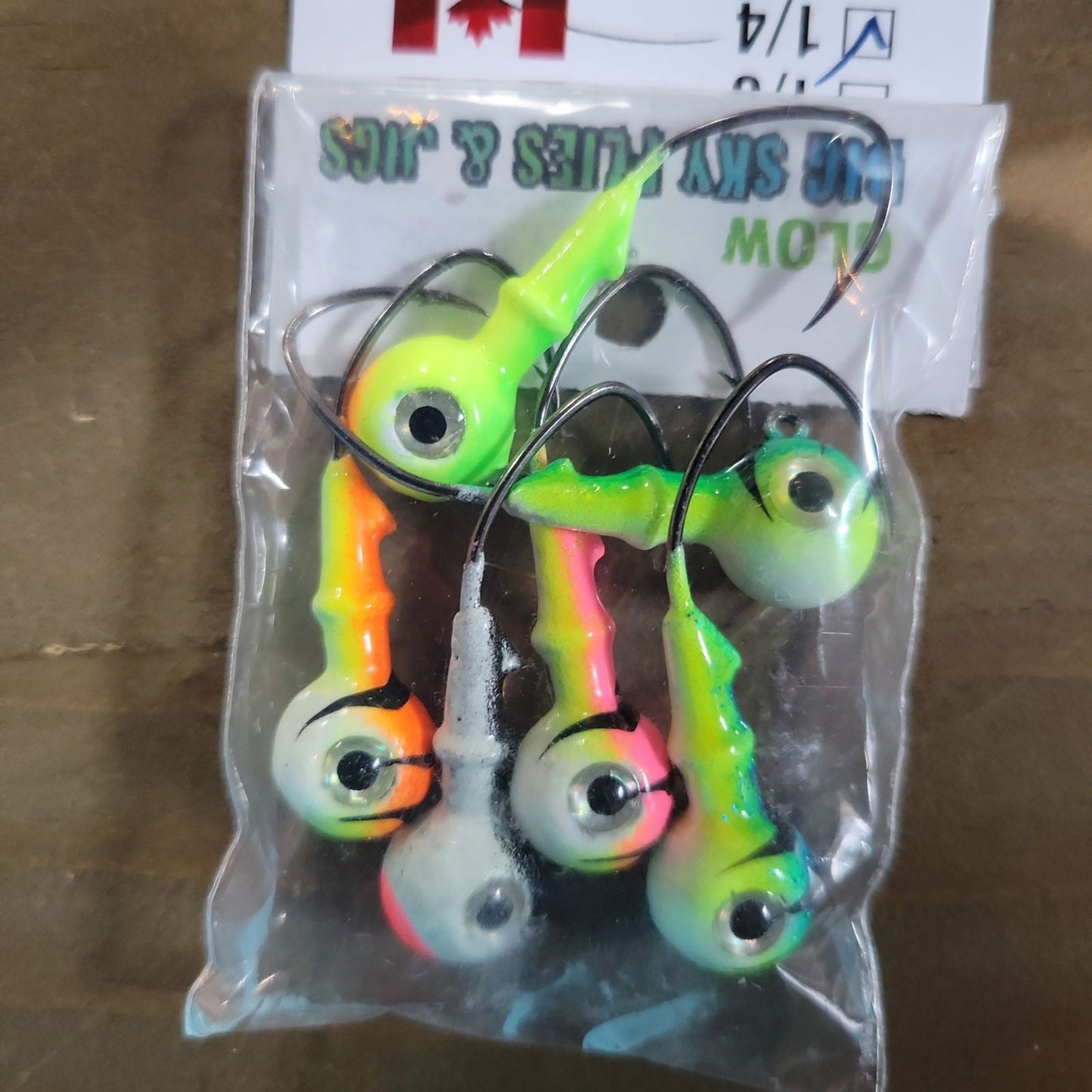 Big Sky Mean Machine 1/4oz Glow Jig Heads 4/pack - www.Shopthatapp.com
