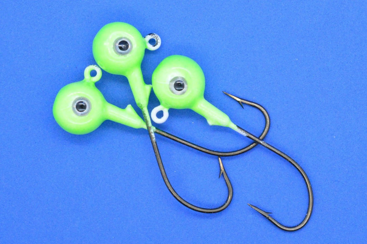 Big Sky Titan 3/8oz Heavy Duty Jig Heads Glow 3/pack - www.Shopthatapp.com