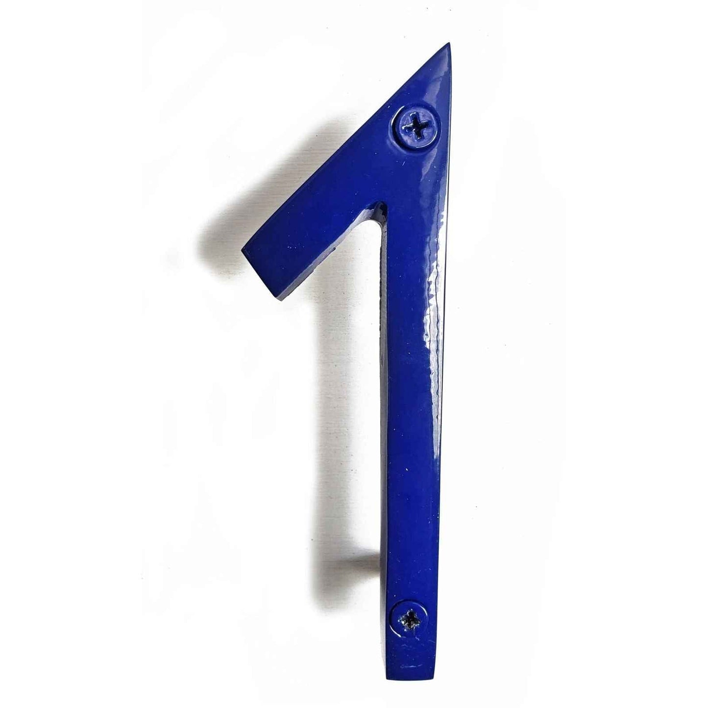 Blue house number one in a modern design, perfect for enhancing home decor style