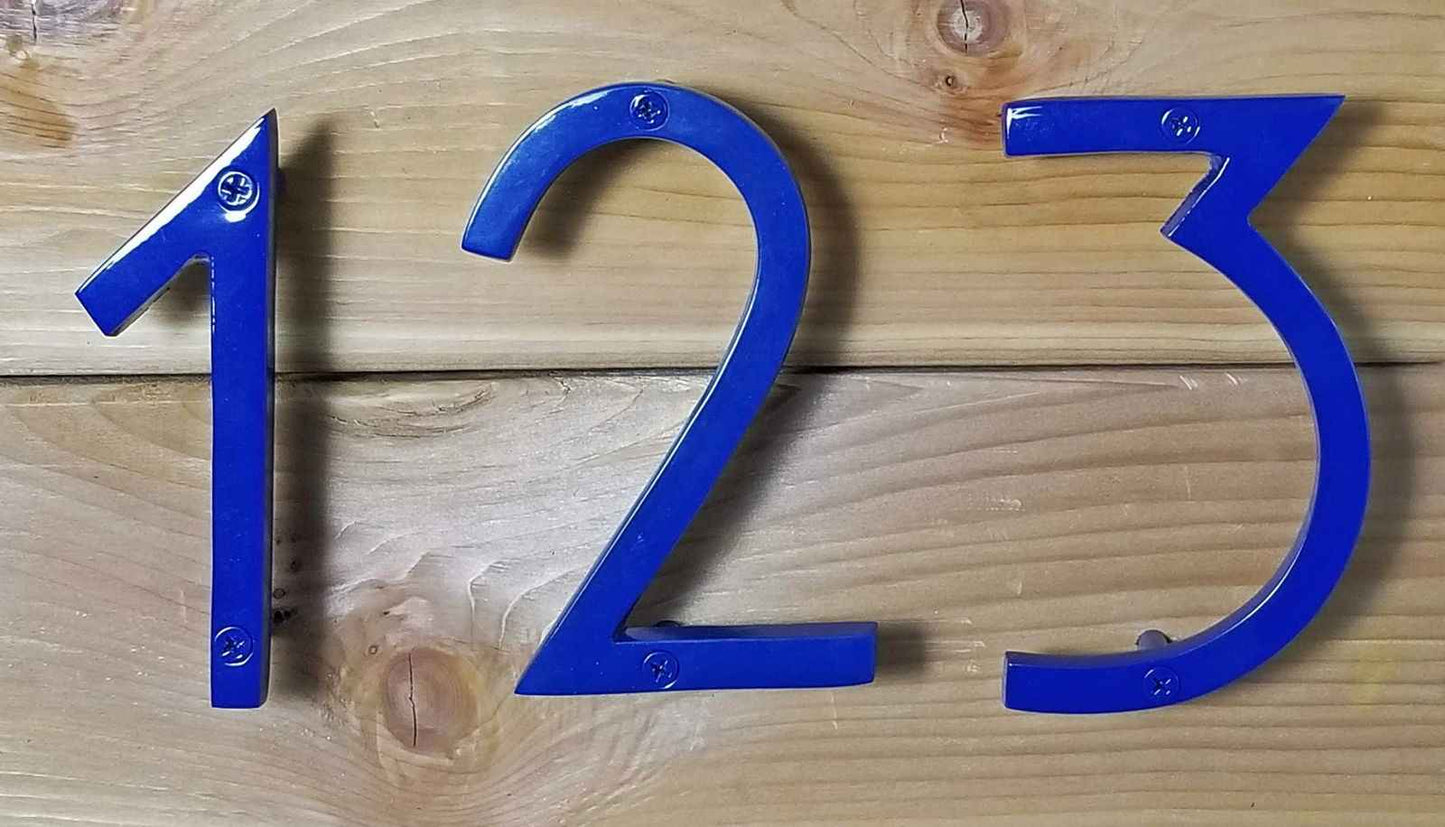 iDekor8 Blue House Number One in Stylish Design for Home Address Display