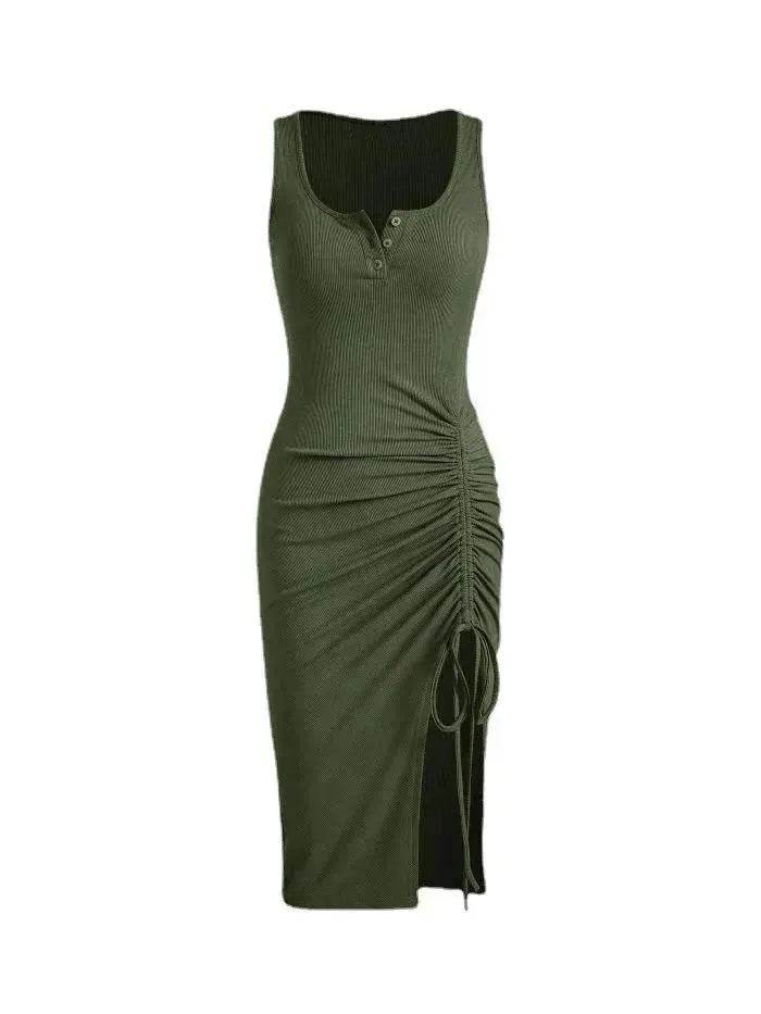 Bottom Drawstring Thread Dress Tight Skirt - www.Shopthatapp.com