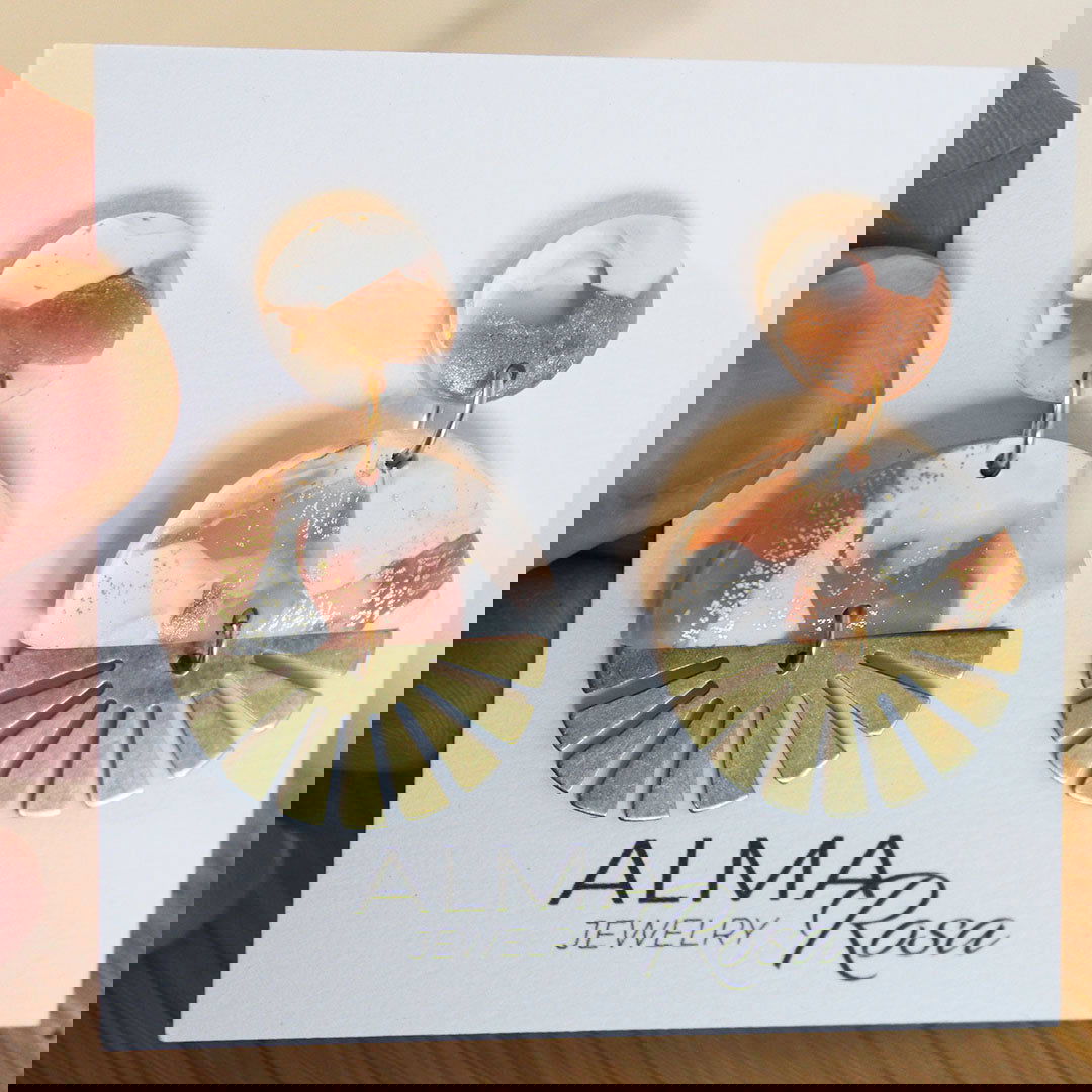 Alma Rosa Jewelry Brass Sun Ray Earrings - Stylish and Unique - Www.Shopthatapp.com