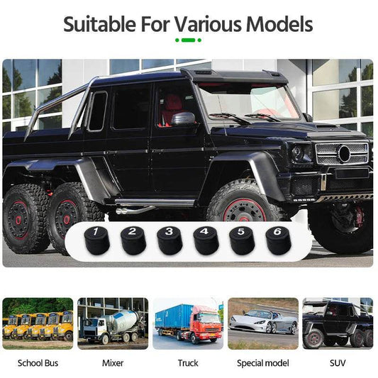 Auto Solar External Tire Pressure Monitor 6 Tire RV Trucks Car Vehicle - www.Shopthatapp.com