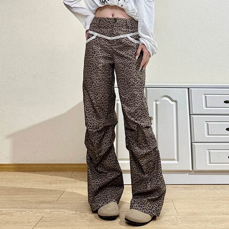 Slim Woven Leopard Print Casual Pants For Women - www.Shopthatapp.com