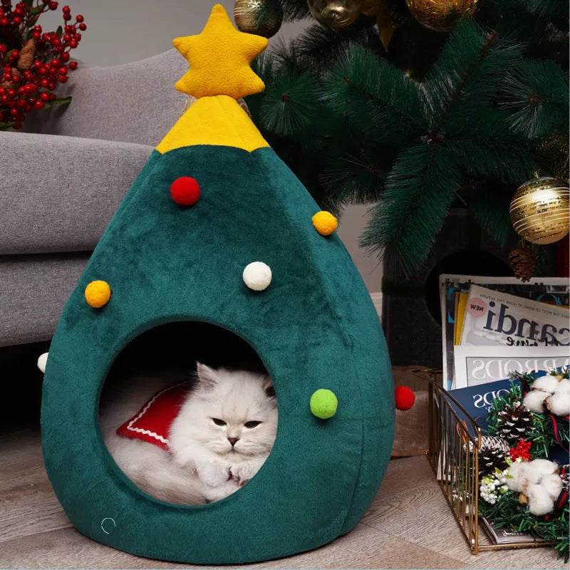 Pet Christmas Tree Cat Cat Bed Cat Mat Kennel Felt Litter Cat Supplies - www.Shopthatapp.com