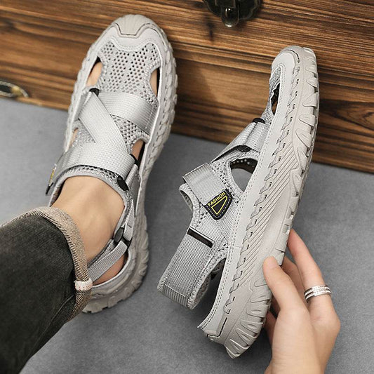 Summer Men's Hollow Mesh Surface Breathable Trendy Casual Shoes All-matching Sandals - www.Shopthatapp.com
