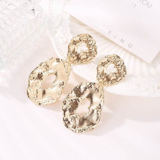 Jewelry Baroque Alloy Geometric Irregular Earrings - www.Shopthatapp.com
