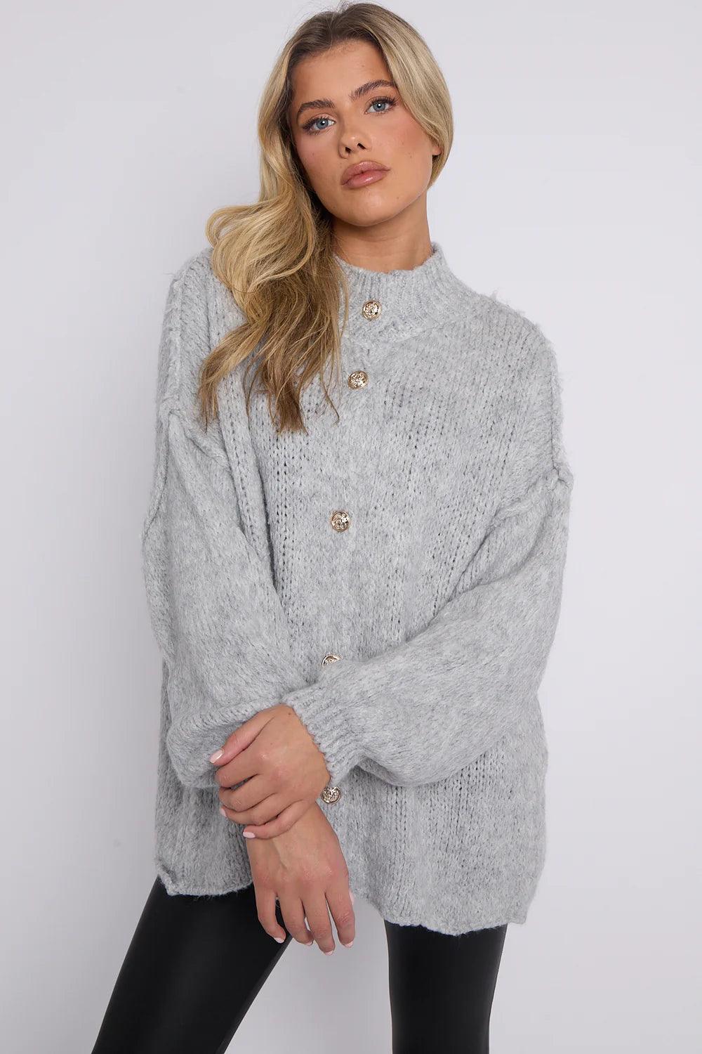 Pull à manches bouffantes et boutons Calista