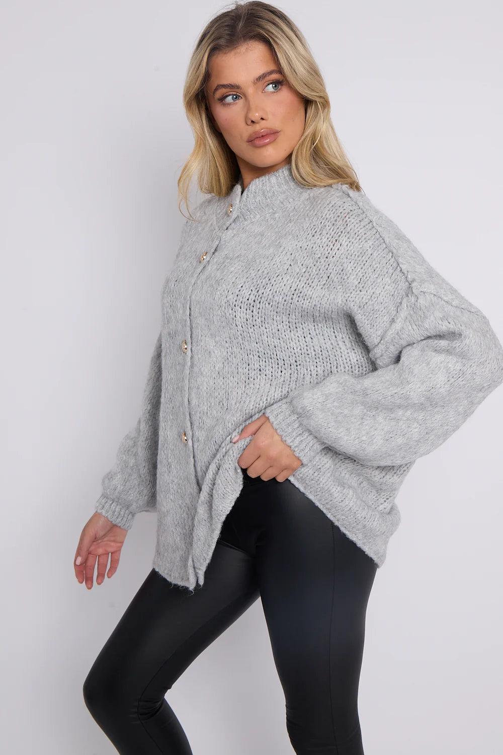 Pull à manches bouffantes et boutons Calista